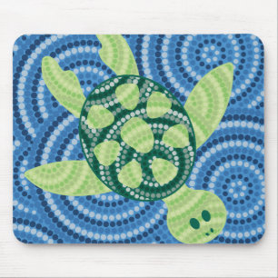 Tapis De Souris Peinture à points de tortue autochtone