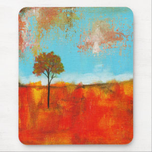 Tapis De Souris Peinture abstraite d'art d'arbre de paysage