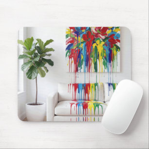 Tapis De Souris Peinture abstraite peinture dégoulinante sur canap