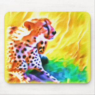 Tapis De Souris Peinture animale puissante de Cheetah. Commandez d