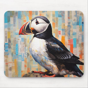 Tapis De Souris Peinture Art Décor Oiseau Oiseau de Puffin
