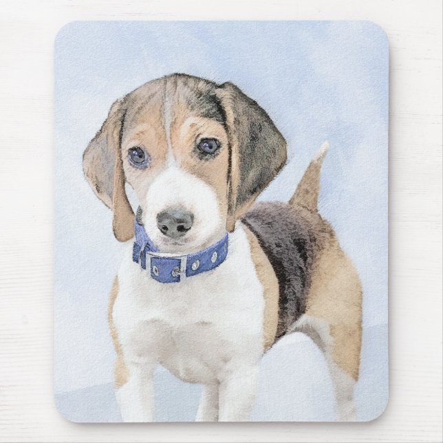 Tapis De Souris Peinture beagle - Cute Original Chien Art (Devant)