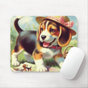 Tapis De Souris Peinture Beagle sur chiot
