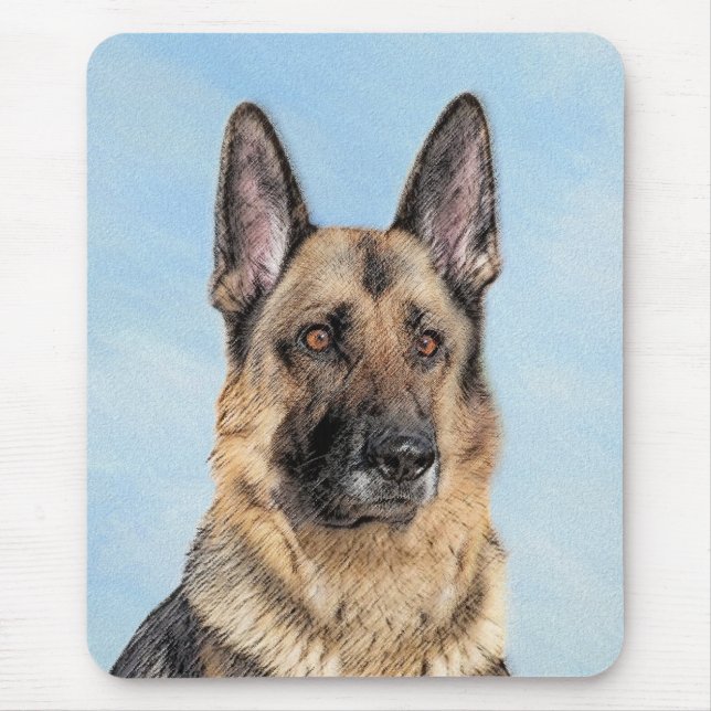 Tapis De Souris Peinture berger allemande - jolie art original chi (Devant)