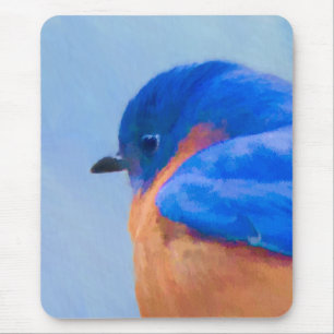 Tapis De Souris Peinture Bluebird - Art original pour oiseaux