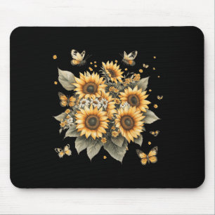 Tapis De Souris Peinture Botanique Du Bouquet De Tournesol