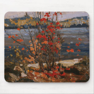 Tapis De Souris Peinture canadienne-lac et arbre rouge par Tom Tho