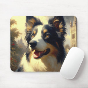 Tapis De Souris Peinture Collie vintage