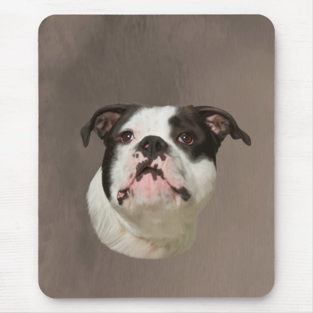 Tapis De Souris Peinture couleur d'eau Bulldog (Devant)