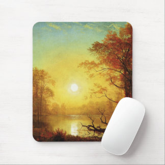 Tapis De Souris Peinture d'Albert Bierstadt, Lever de soleil,