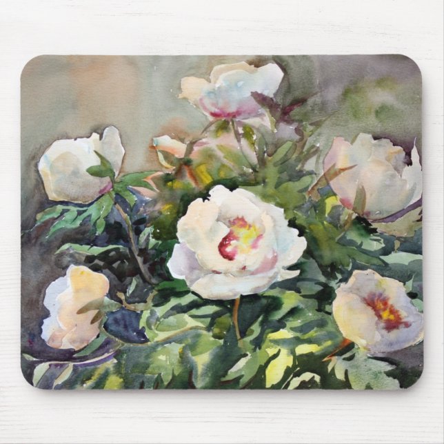 Tapis De Souris Peinture d'aquarelle des belles fleurs (Devant)