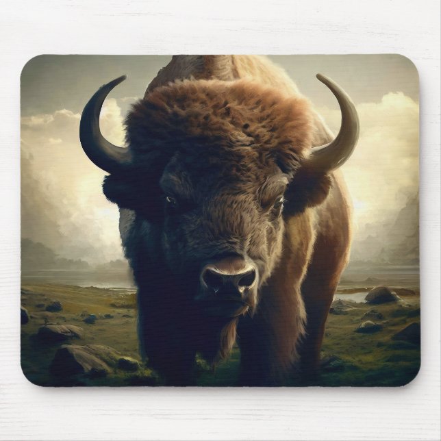 Tapis De Souris Peinture de bison (Devant)