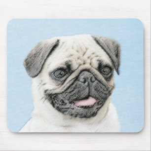 Tapis De Souris Peinture de carlin - Joli art original de chien