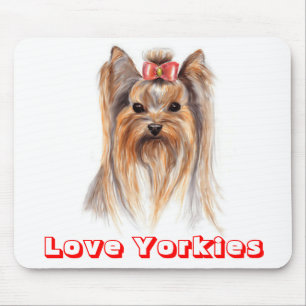 Tapis de souris peinture de Chien chiot Yorkshire