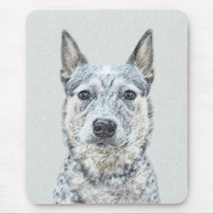 Tapis De Souris Peinture de chien de bétail australien - Beau art