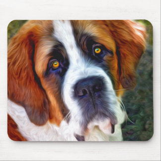 Tapis De Souris Peinture de chien St Bernard