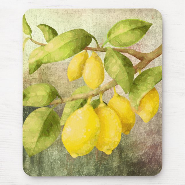 Tapis De Souris Peinture de citrons (Devant)