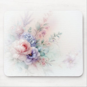 Tapis De Souris Peinture de fleurs à l'aquarelle moderne tendance