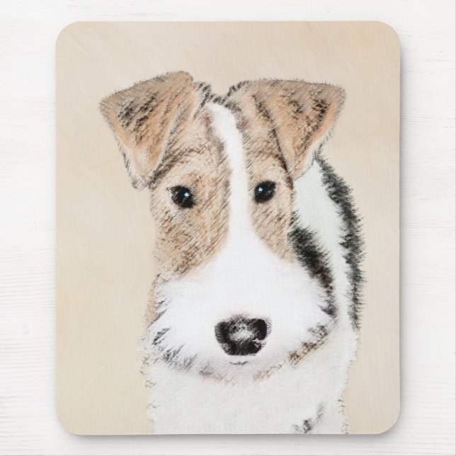 Tapis De Souris Peinture de Fox Terrier de fil - art original (Devant)