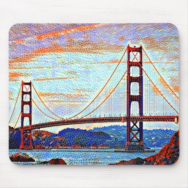 Tapis De Souris Peinture de golden gate bridge (Devant)