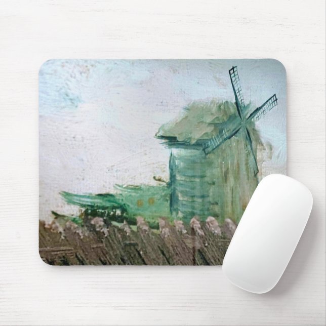 Tapis De Souris Peinture de moulin à vent de Van Gogh (Avec souris)