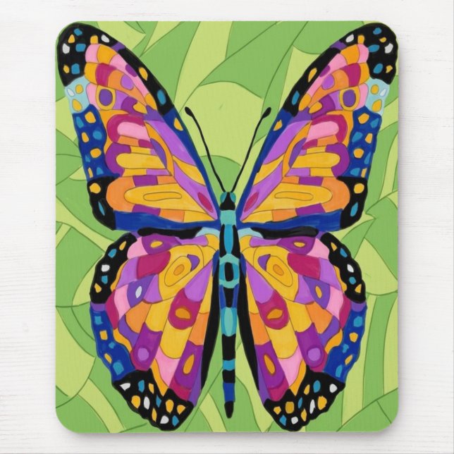 Tapis De Souris Peinture de papillon abstrait  (Devant)