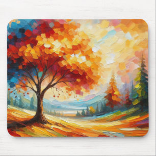 Tapis De Souris Peinture de paysage avec des couleurs vives