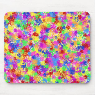 Tapis De Souris Peinture de peinture arc-en-ciel de couleur vive A