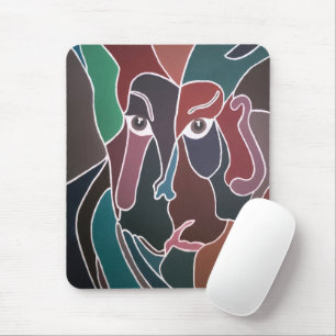 Tapis De Souris Peinture de portrait abstrait par Alfred Fox