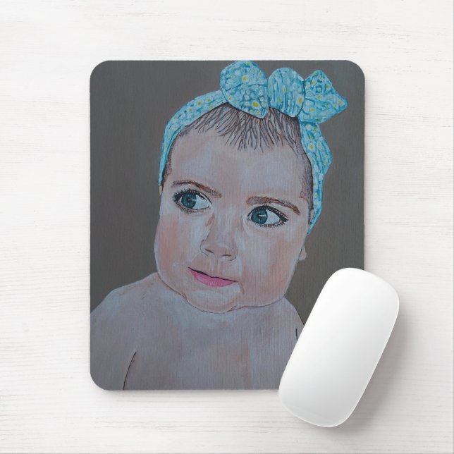 Tapis De Souris Peinture de portrait de bébé par Alfred Fox (Avec souris)
