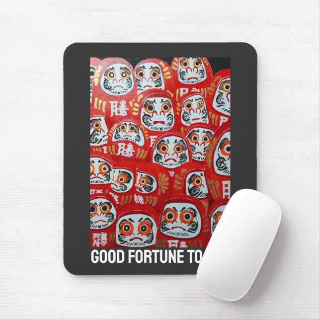 Tapis De Souris Peinture de poupées Daruma par Alfred Fox (Avec souris)