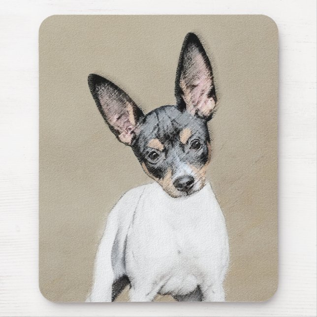 Tapis De Souris Peinture de Rat Terrier - Art de chien original mi (Devant)
