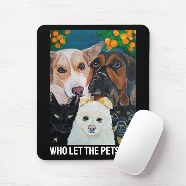 Tapis De Souris Peinture de selfie d'animal de compagnie par Alfre (Avec souris)