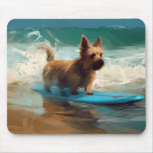 Tapis De Souris Peinture de surf de plage de Terrier Australien