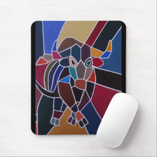 Tapis De Souris Peinture de taureau abstrait par Alfred Fox