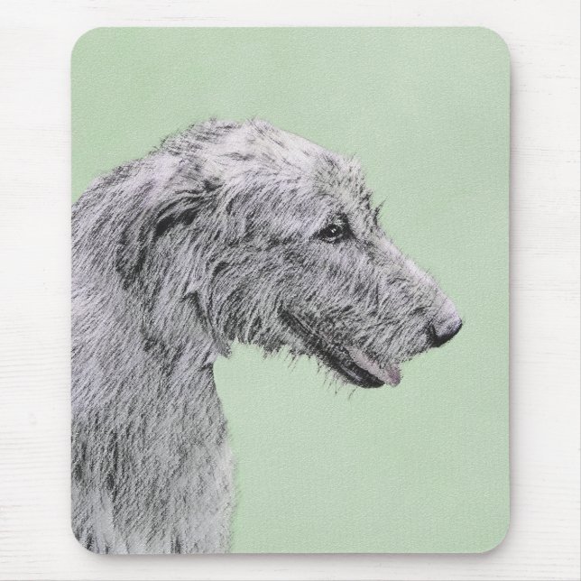 Tapis De Souris Peinture de Wolfhound irlandais - Joli art origina (Devant)