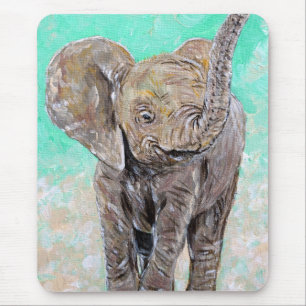 Tapis De Souris Peinture des éléphants de bébé