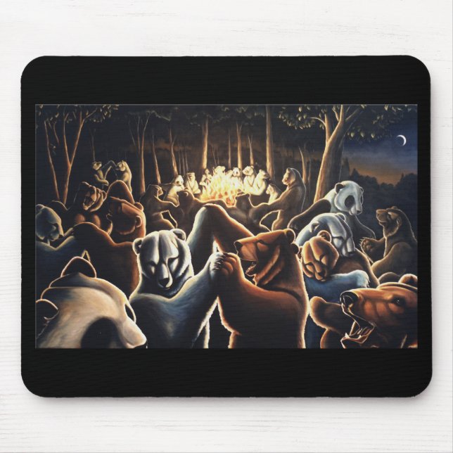 Tapis De Souris Peinture d'ours Mousepad Art de la faune Mousepad (Devant)