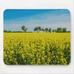 Tapis De Souris Peinture du champ de fleurs jaunes