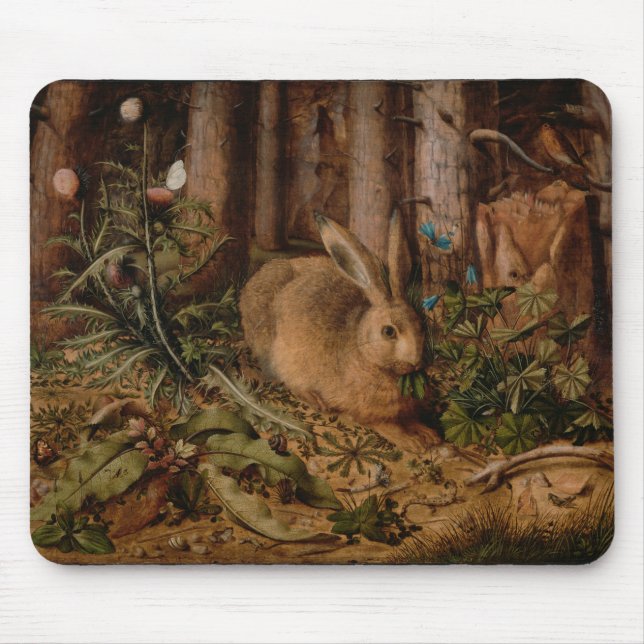 Tapis De Souris Peinture européenne Rabbit Année Noël Mousepad (Devant)