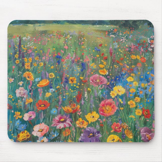 Tapis De Souris peinture fleur sauvage aquarelle (Devant)