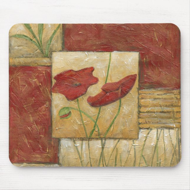 Tapis De Souris Peinture florale avec traits de pinceau visibles (Devant)