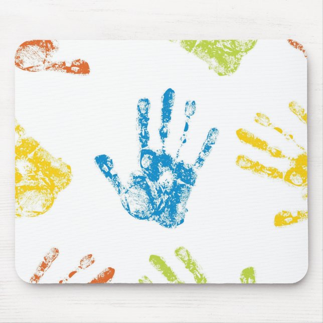 Tapis De Souris Peinture Handprint d'enfants (Devant)