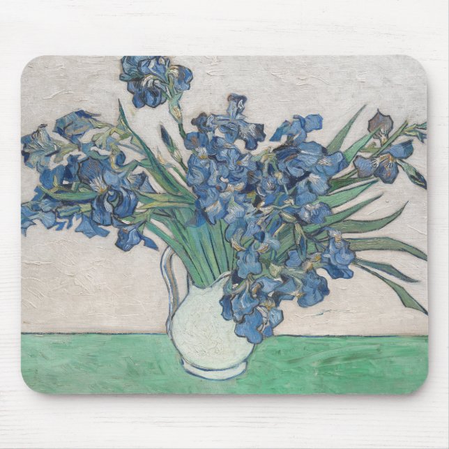 Tapis De Souris Peinture impressionniste Vase Iris de Van Gogh (Devant)
