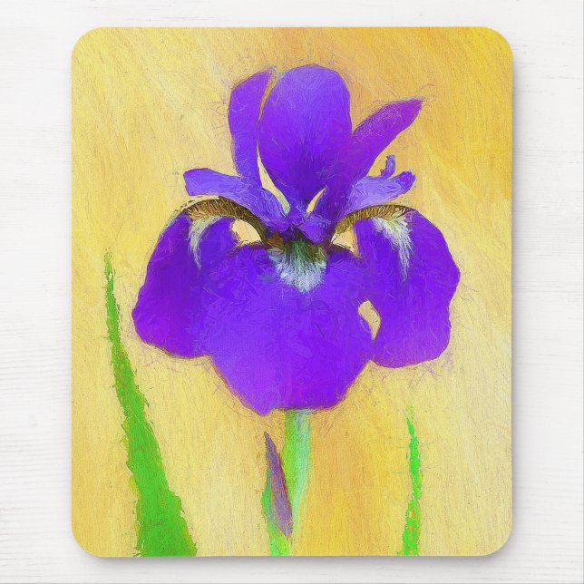 Tapis De Souris Peinture Iris à pois pourpre - Chien original mign (Devant)