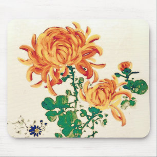 Tapis De Souris Peinture japonaise vintage de Chrysanthèmes