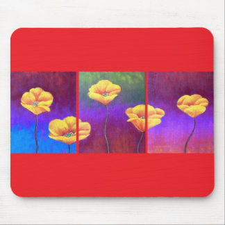 Tapis De Souris Peinture jaune de fleur de pavot - multi