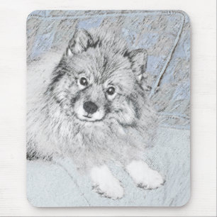 Tapis De Souris Peinture Keeshond Beth - Joli art original chien