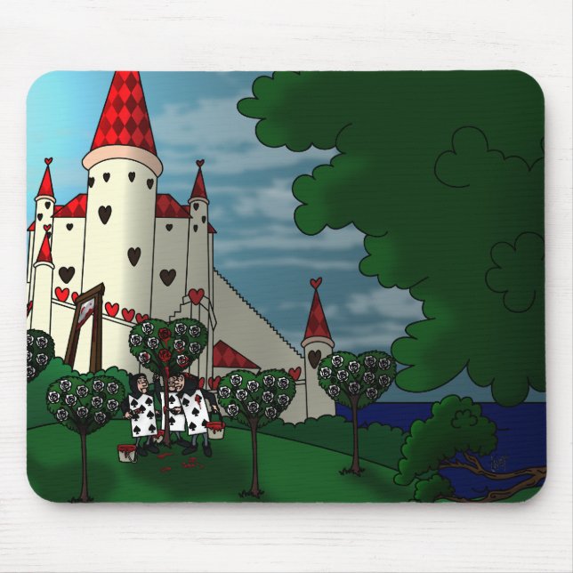 Tapis De Souris Peinture Le Rouge Rose Mousepad (Devant)