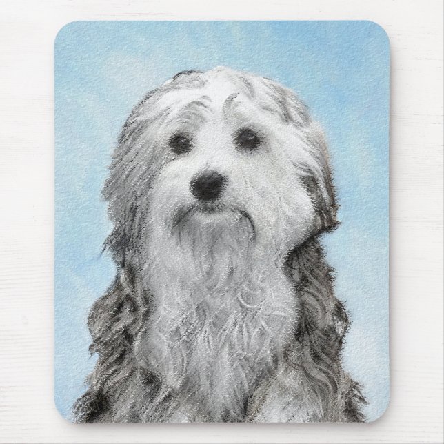 Tapis De Souris Peinture Lowchen - Cute Original Chien Art (Devant)